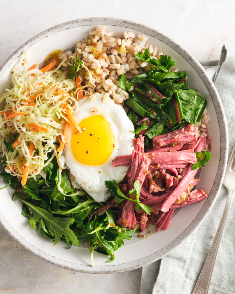 corned beef and barley bowl
