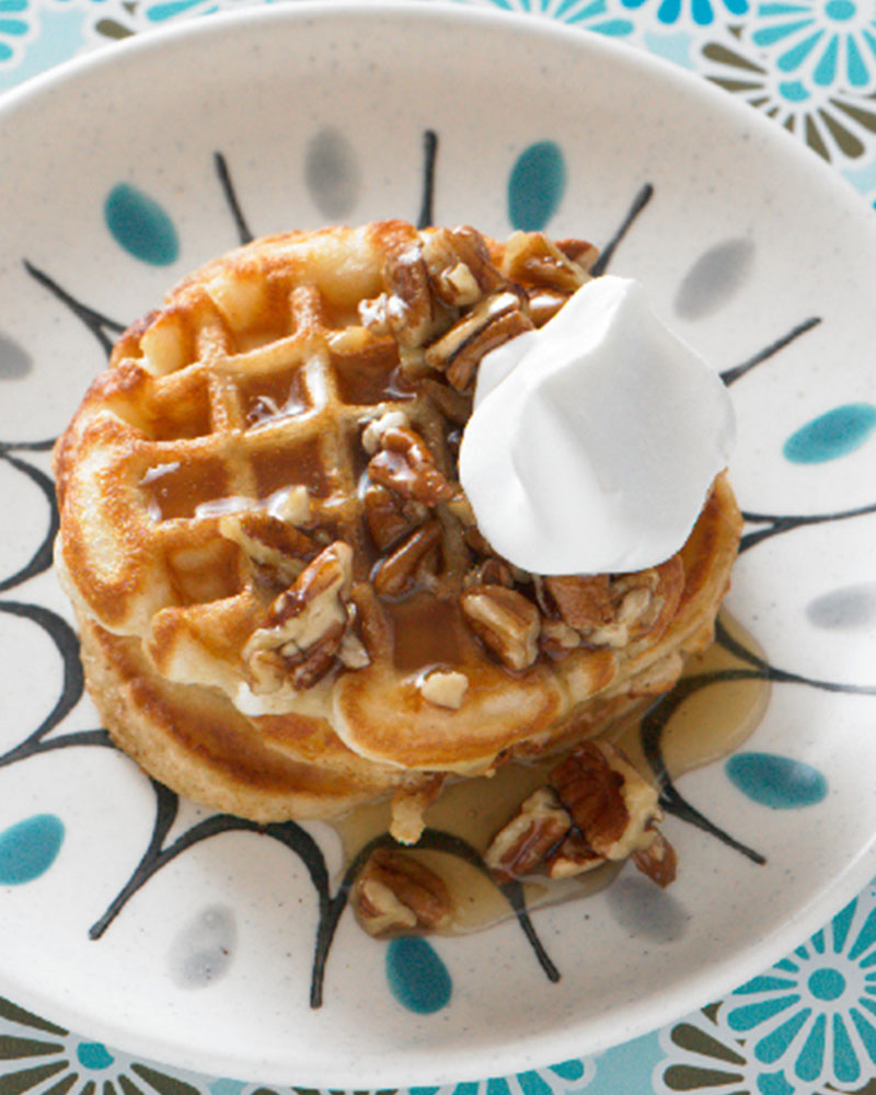 toasted pecan waffles
