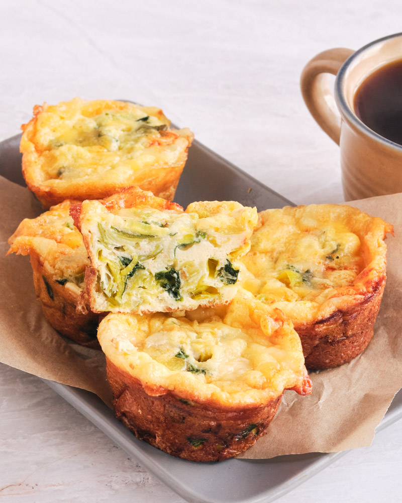 spinach leek egg cups