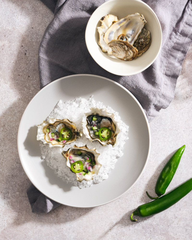 aguachile de ostión (oyster)