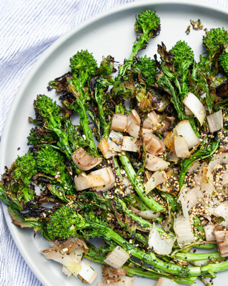 grilled endive and rapini salad