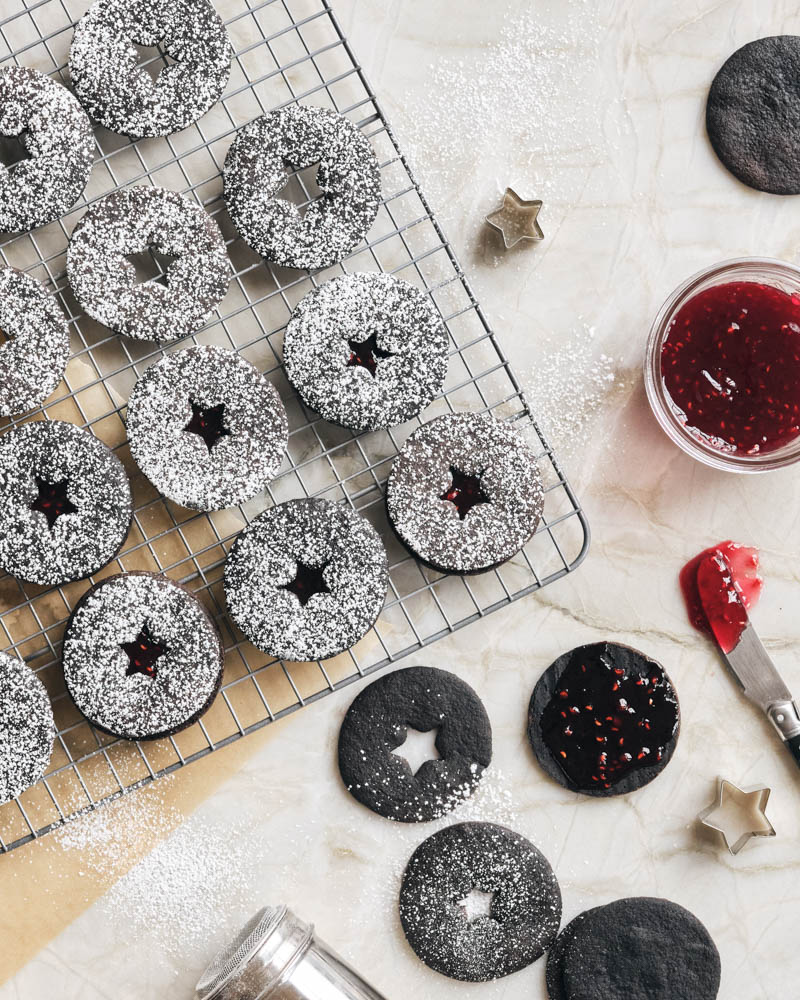 chocolate linzer cookies