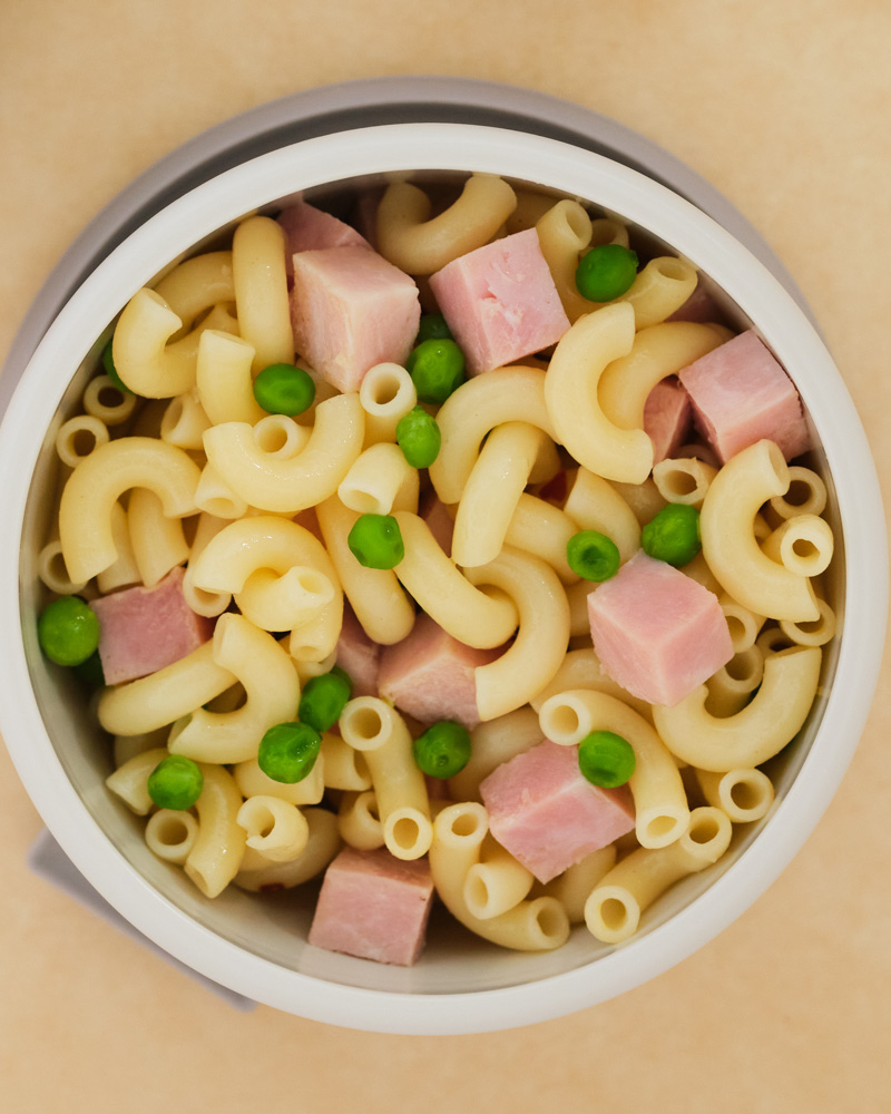 kids' pasta with ham