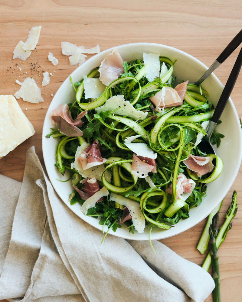 arugula and asparagus ribbon salad