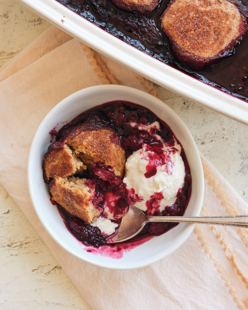 farmhouse marionberry cobbler