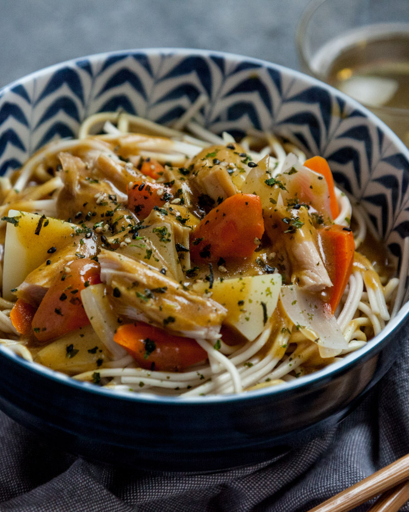 japanese style curry udon with turkey
