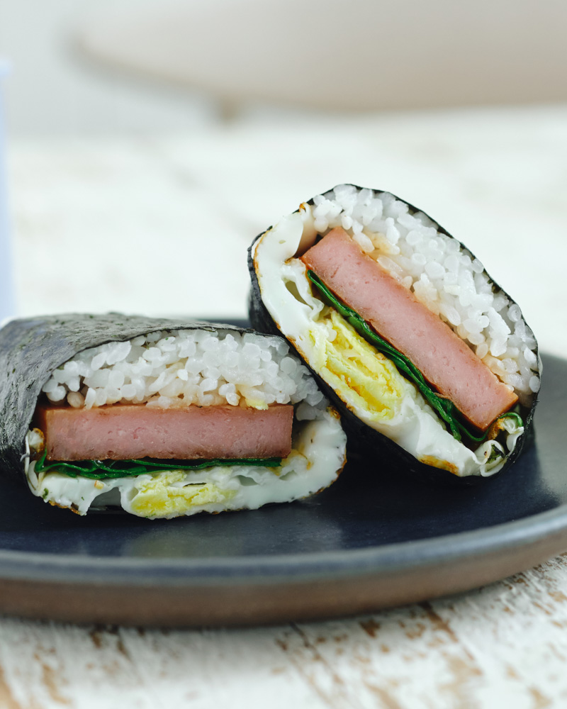 breakfast musubi (rice wrapped in seaweed)