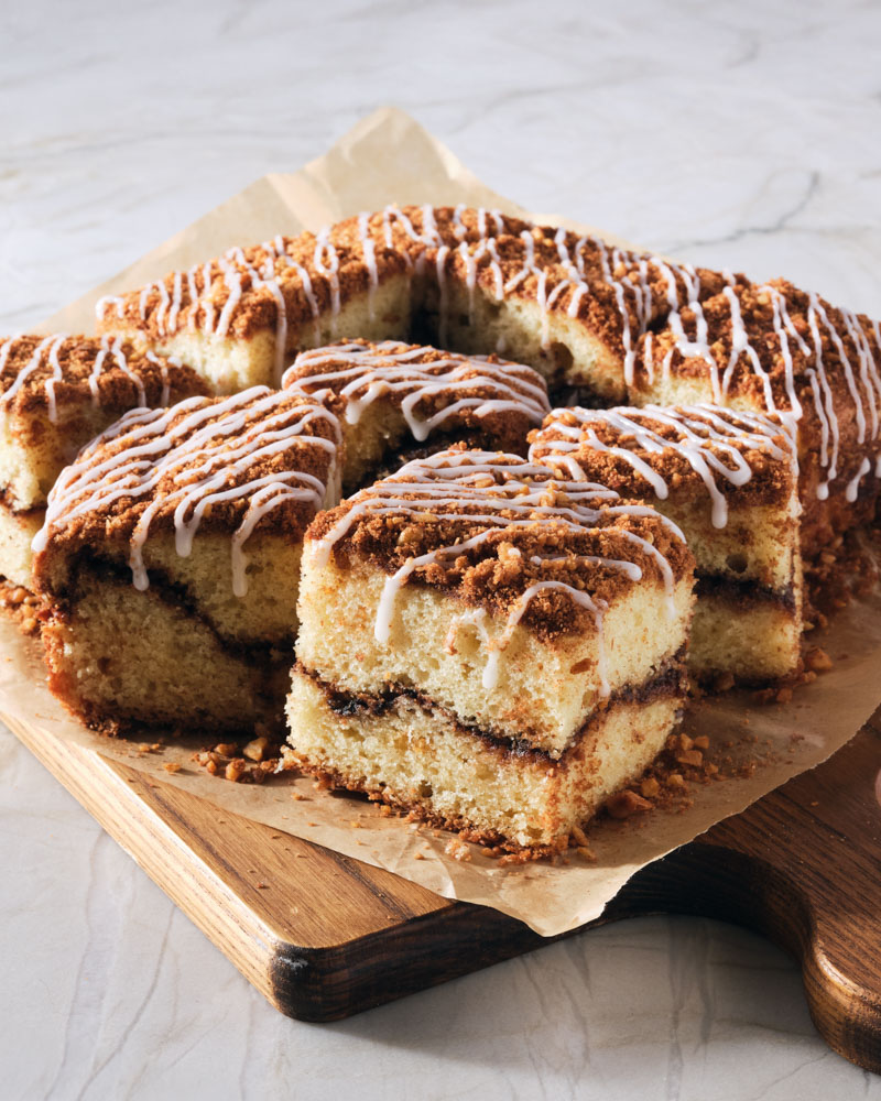 cinnamon walnut snack cake