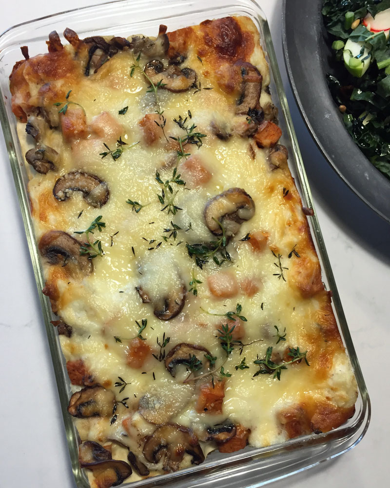 butternut squash and mushroom lasagna