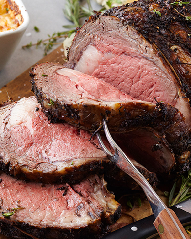 Herb Seasoned Rib Beef Roast With Red Wine Pan Sauce