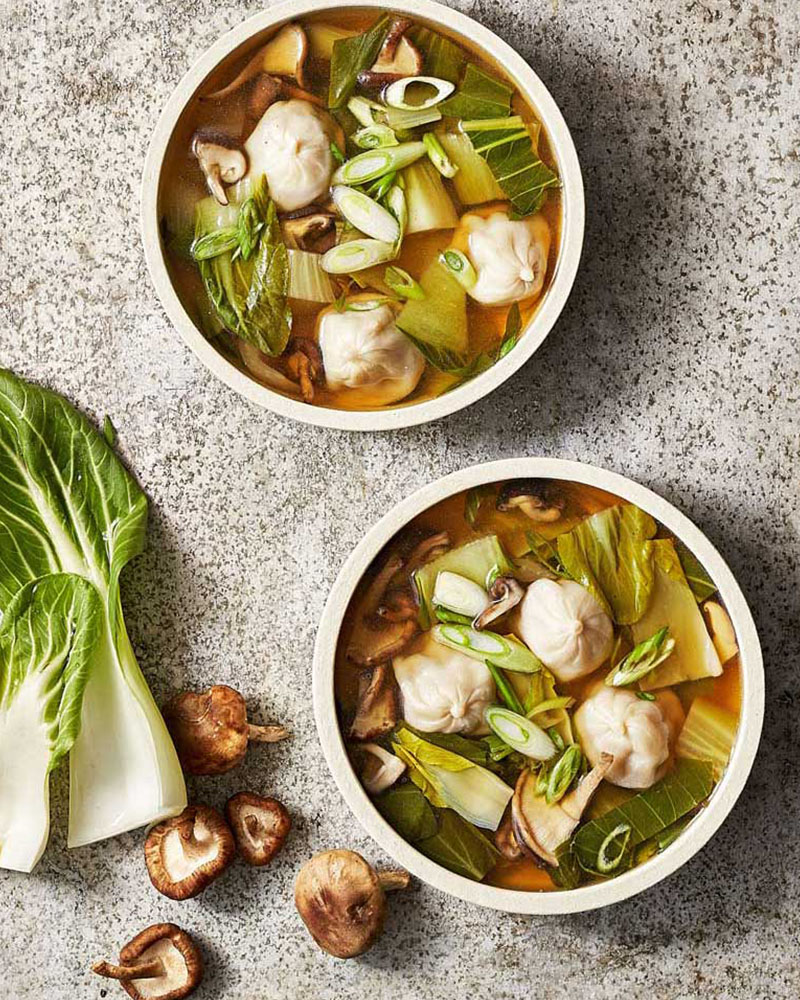 miso broth with bok choy