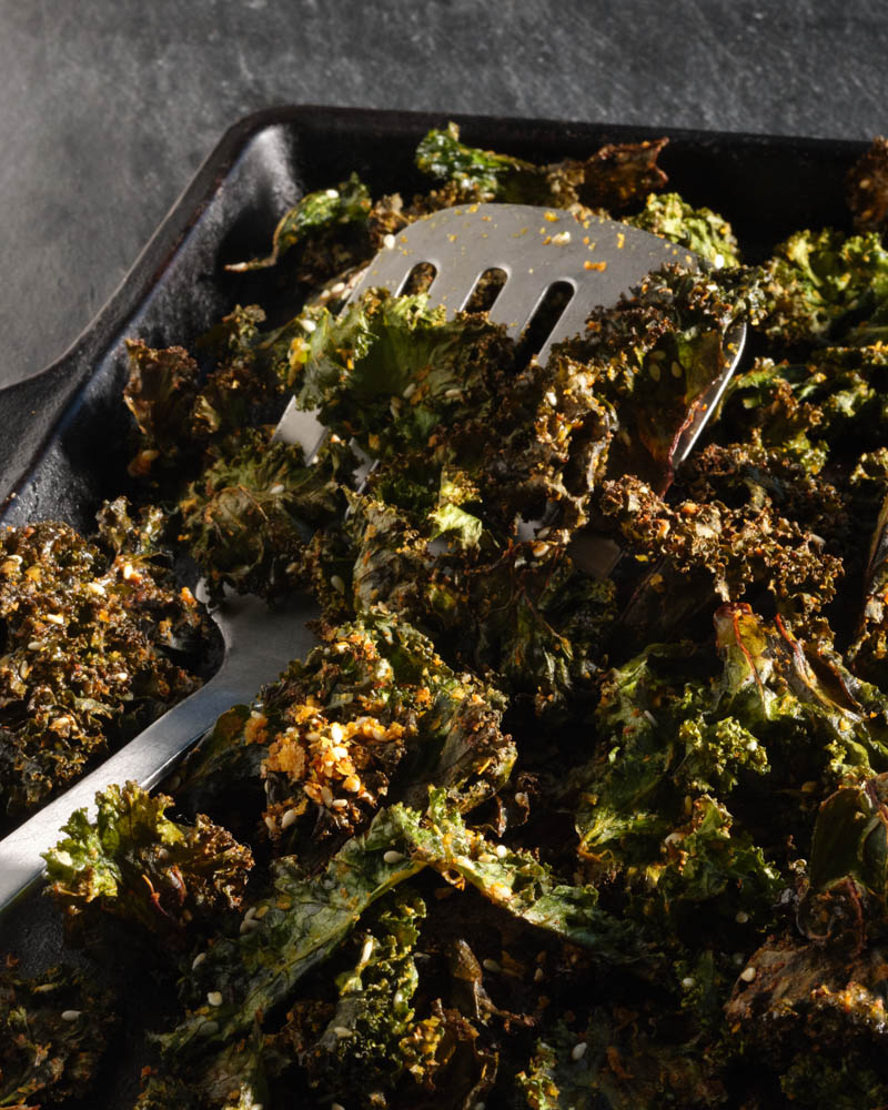 savory roasted kale topping