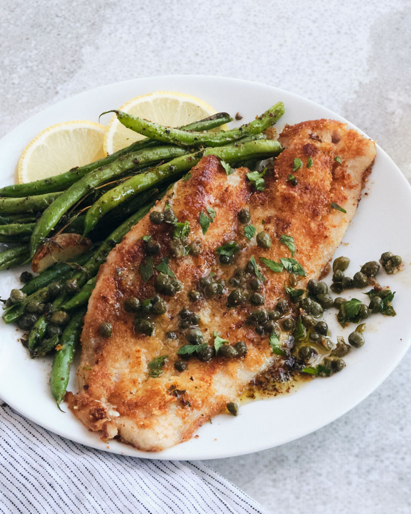 lemon caper brown butter sole