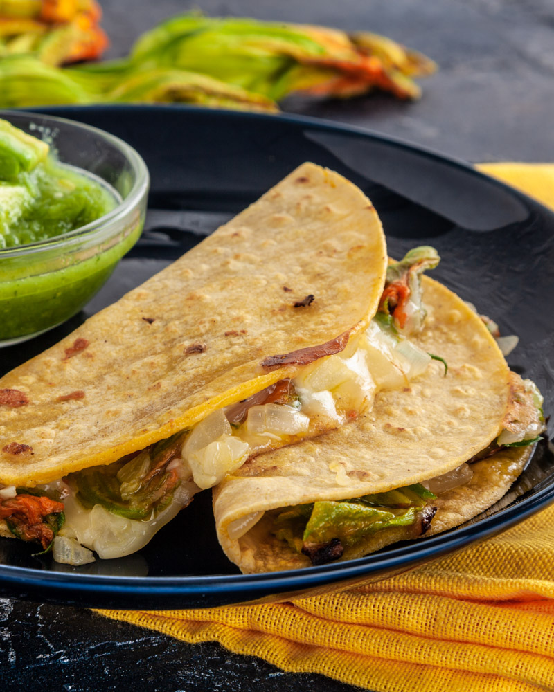 squash blossom quesadillas