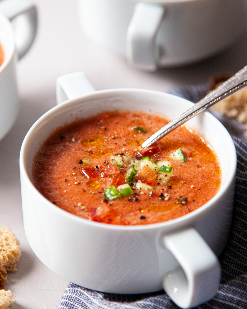 gazpacho (cold vegetable soup)