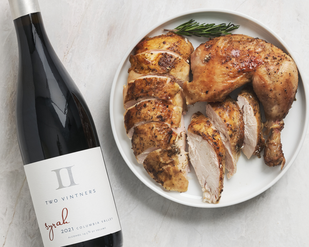 Wine with rotisserie chicken