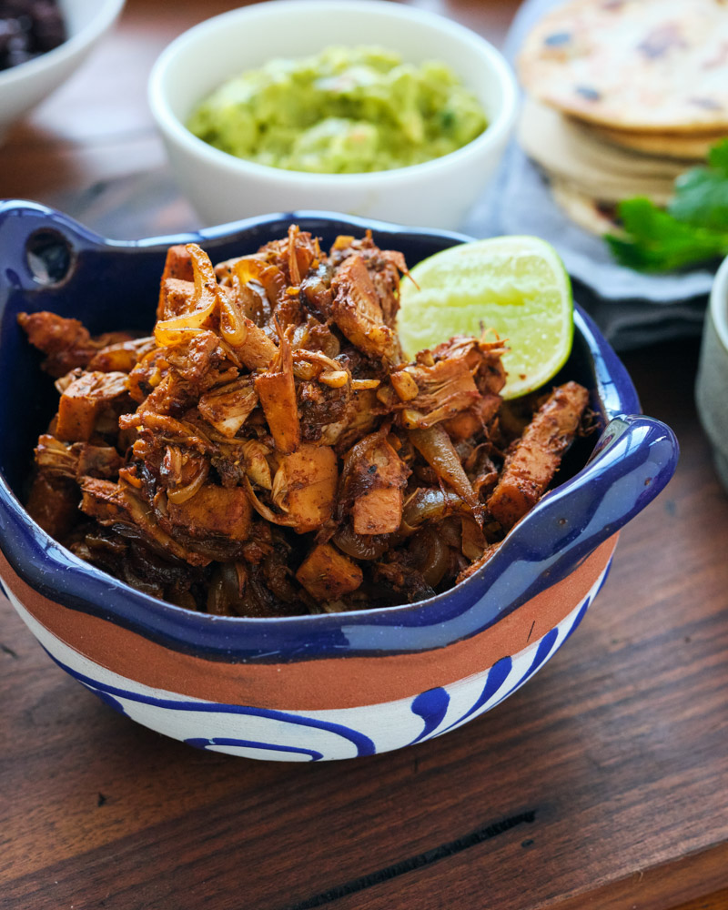 green jackfruit carnitas tacos