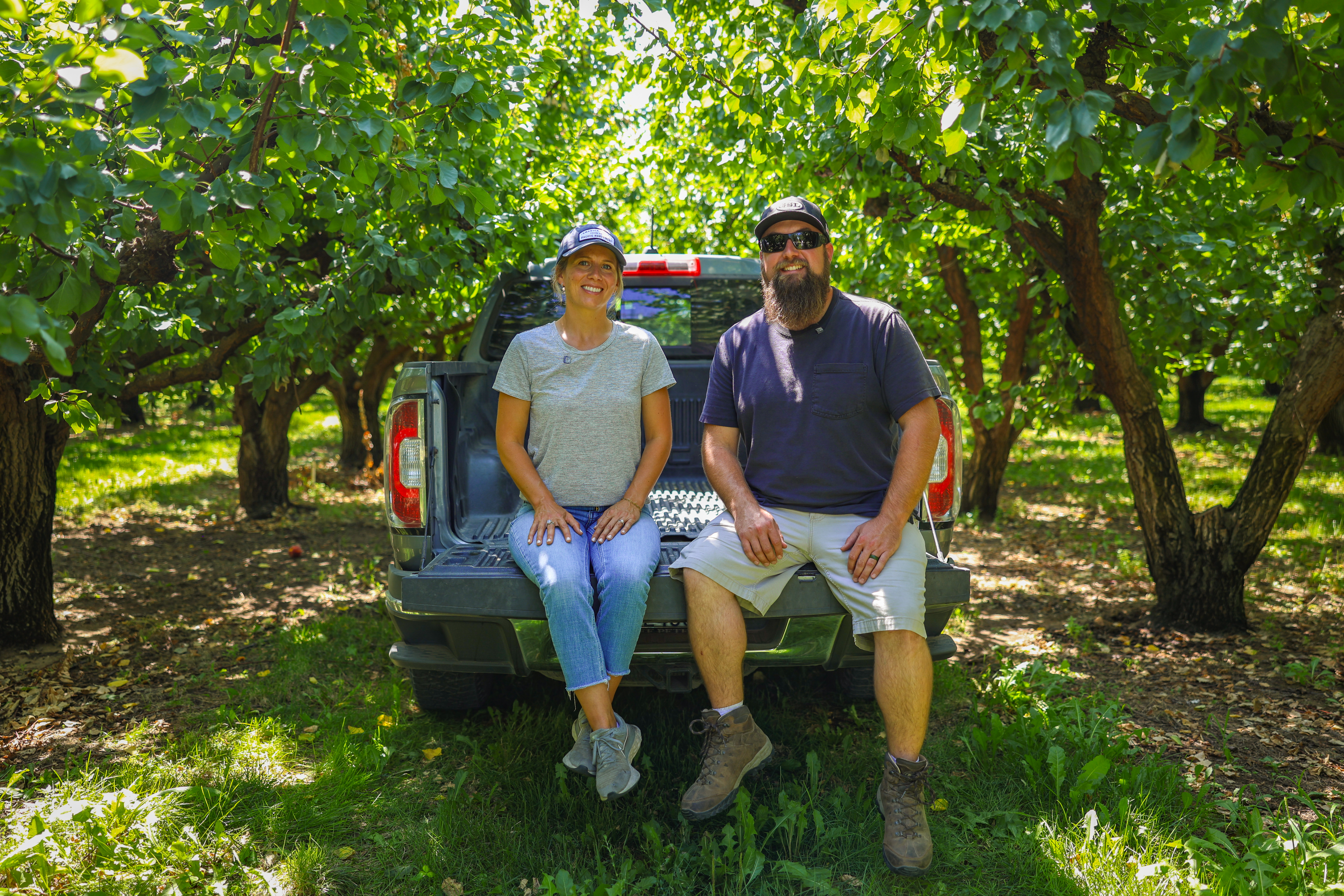 Lateral Roots farmers sitting in pickup truck