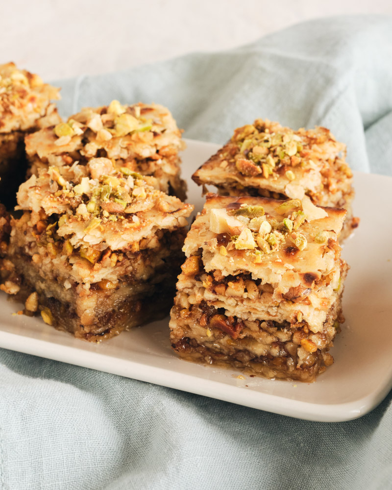 honey walnut matzo baklava