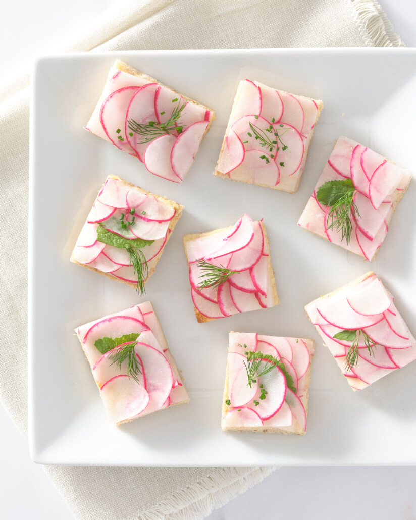 radish and butter tea sandwiches