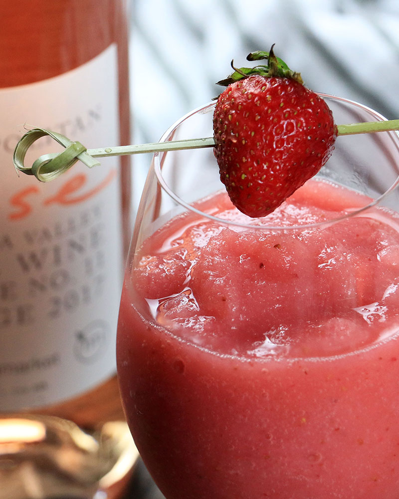 strawberry frosé (frozen batch cocktail)