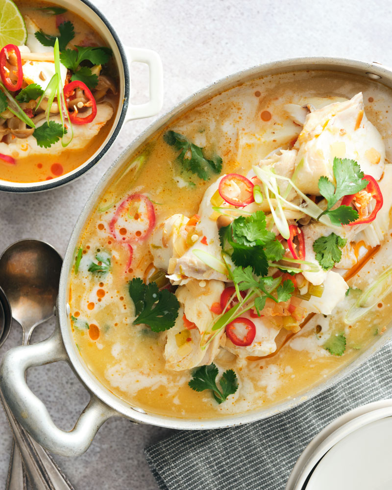 red curry coconut cod chowder