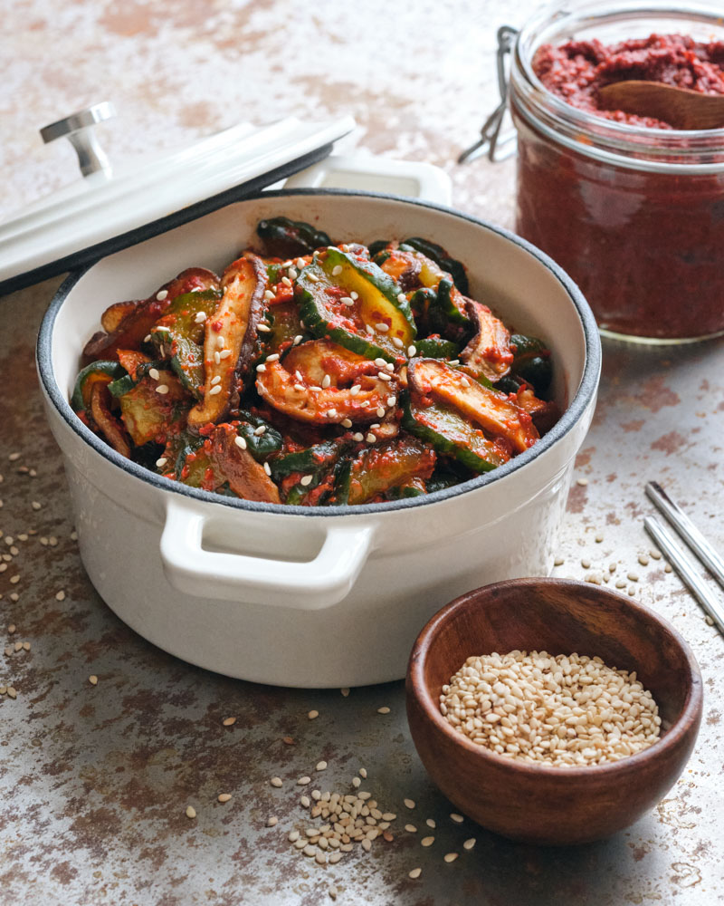 cucumber and shiitake kimchee