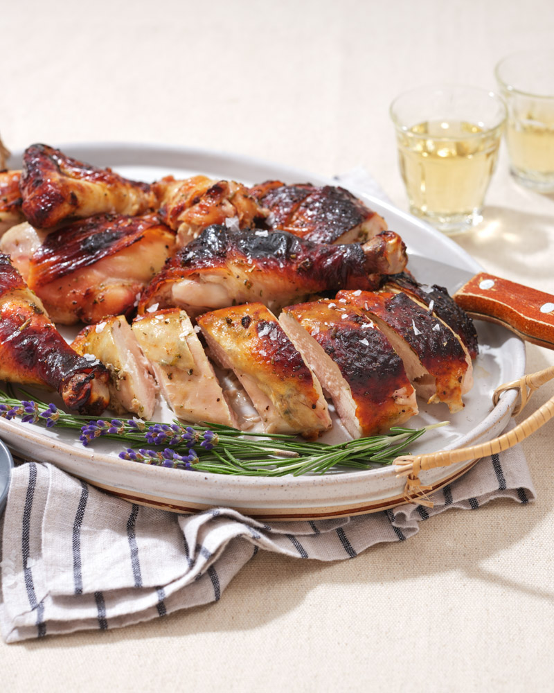 lavender spatchcock chicken