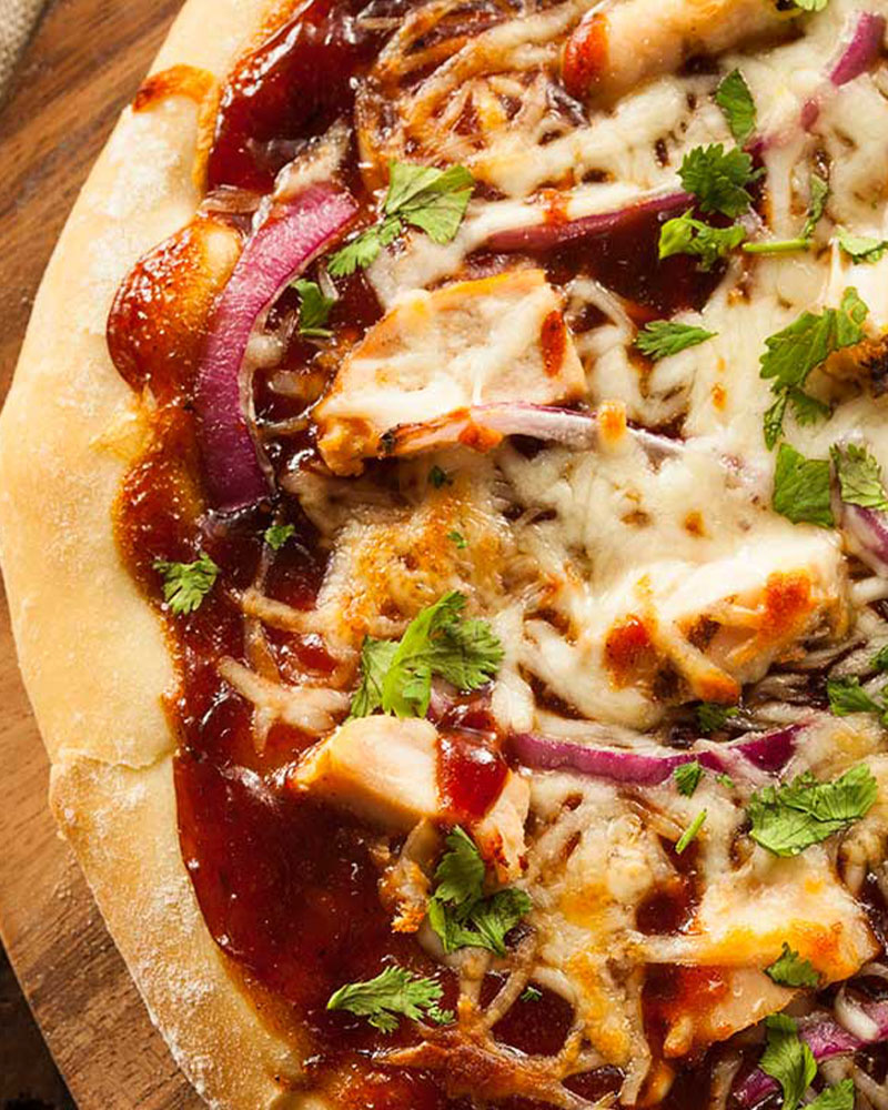 rotisserie chicken bbq flatbread pizza