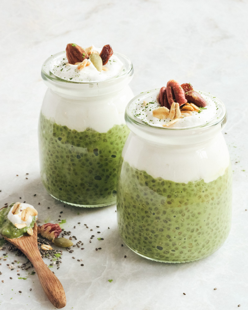 matcha chia pudding