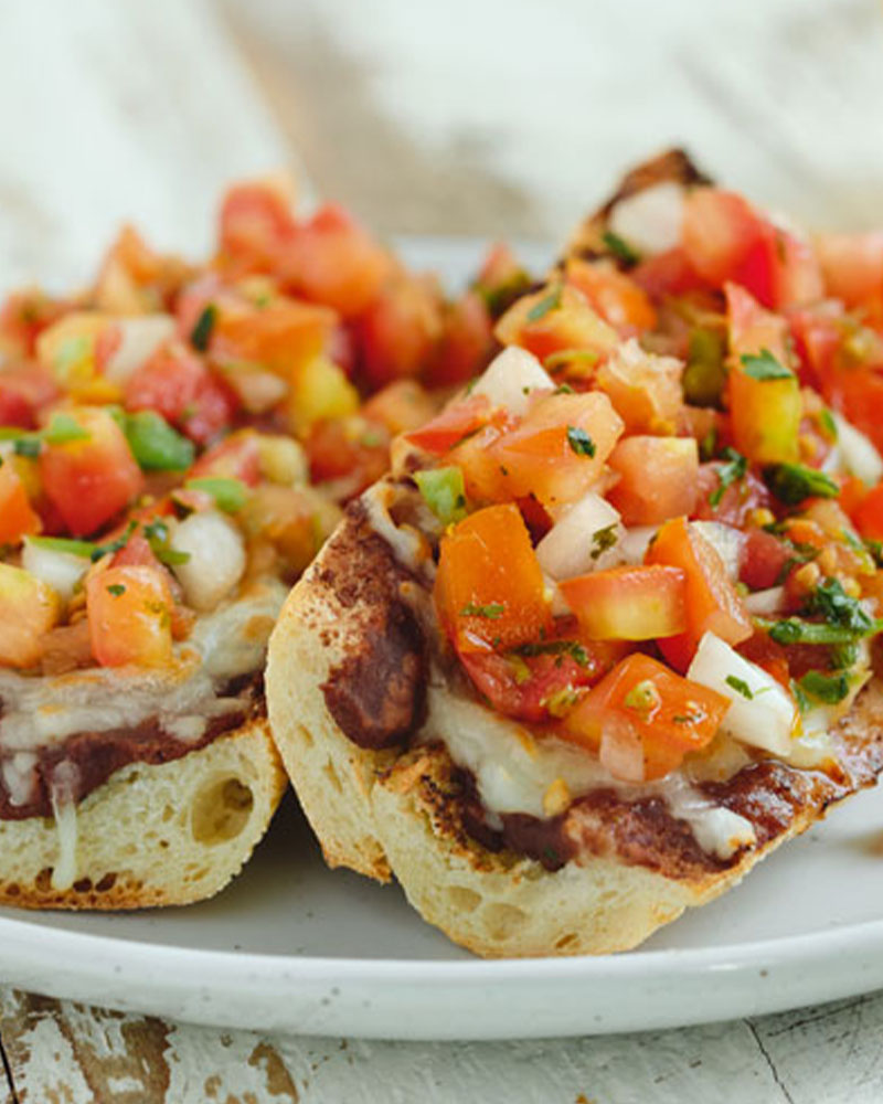 molletes (mexican open faced sandwiches)