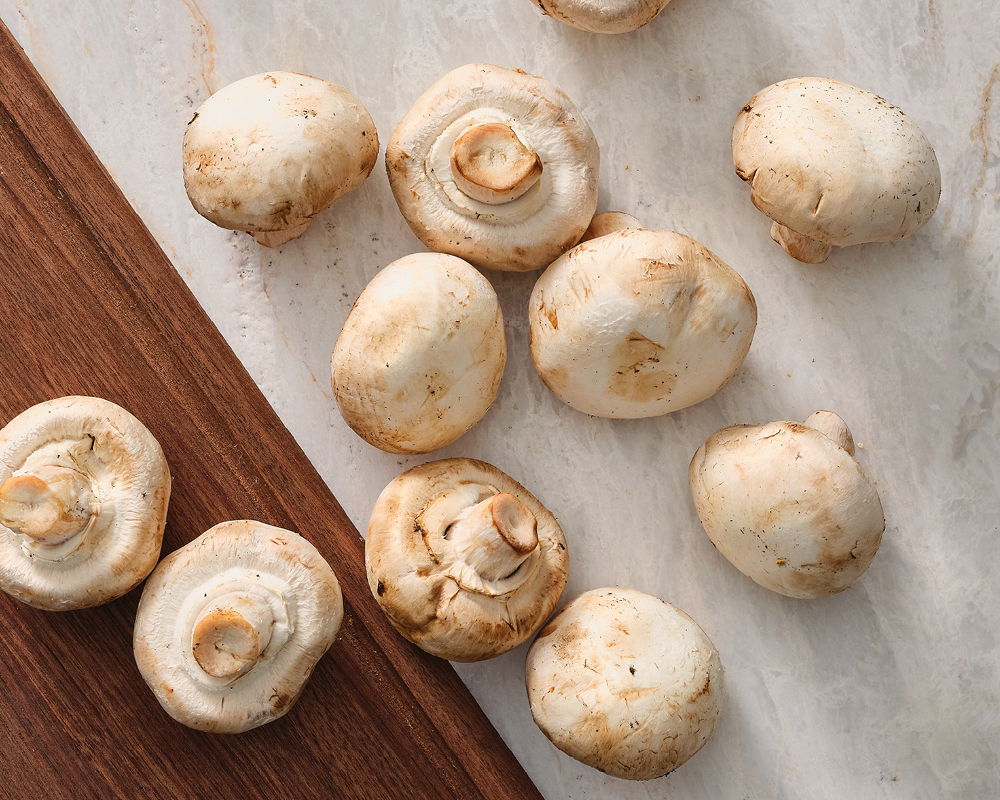Assortment of White Button Mushrooms
