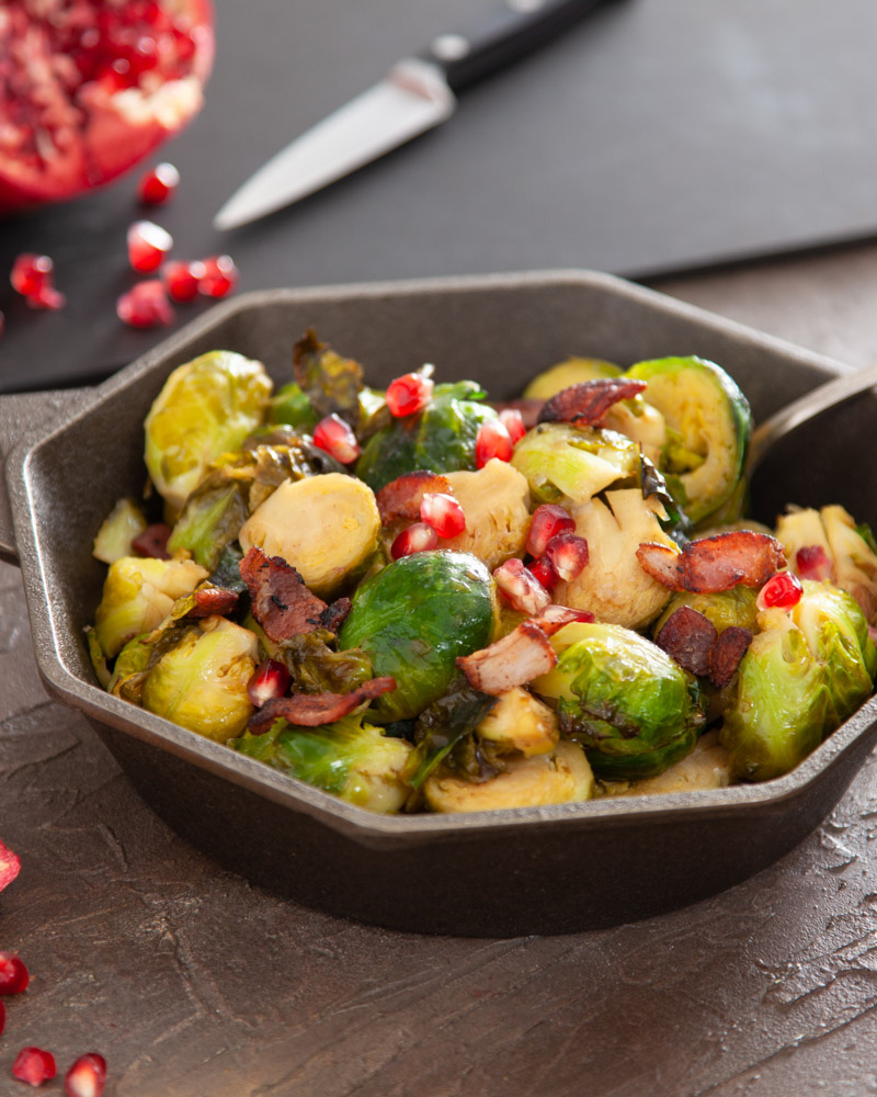 roasted brussels sprouts with pancetta and pomegranate