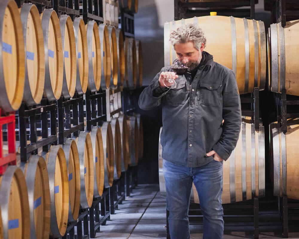 Chris Gorman smelling wine