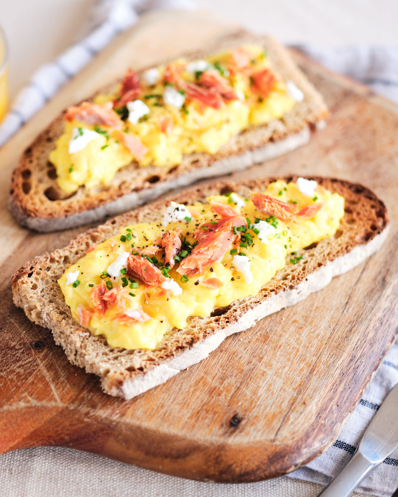 salmon and scramble tartine (toast)