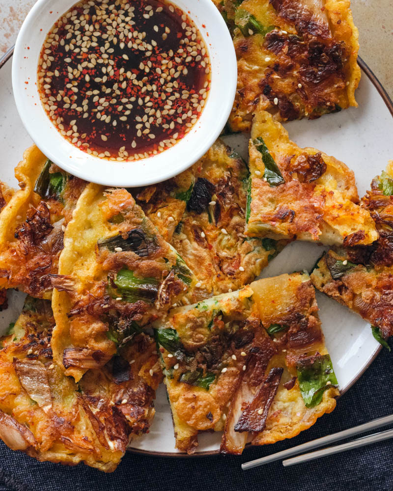 spring onion and kimchee pancakes