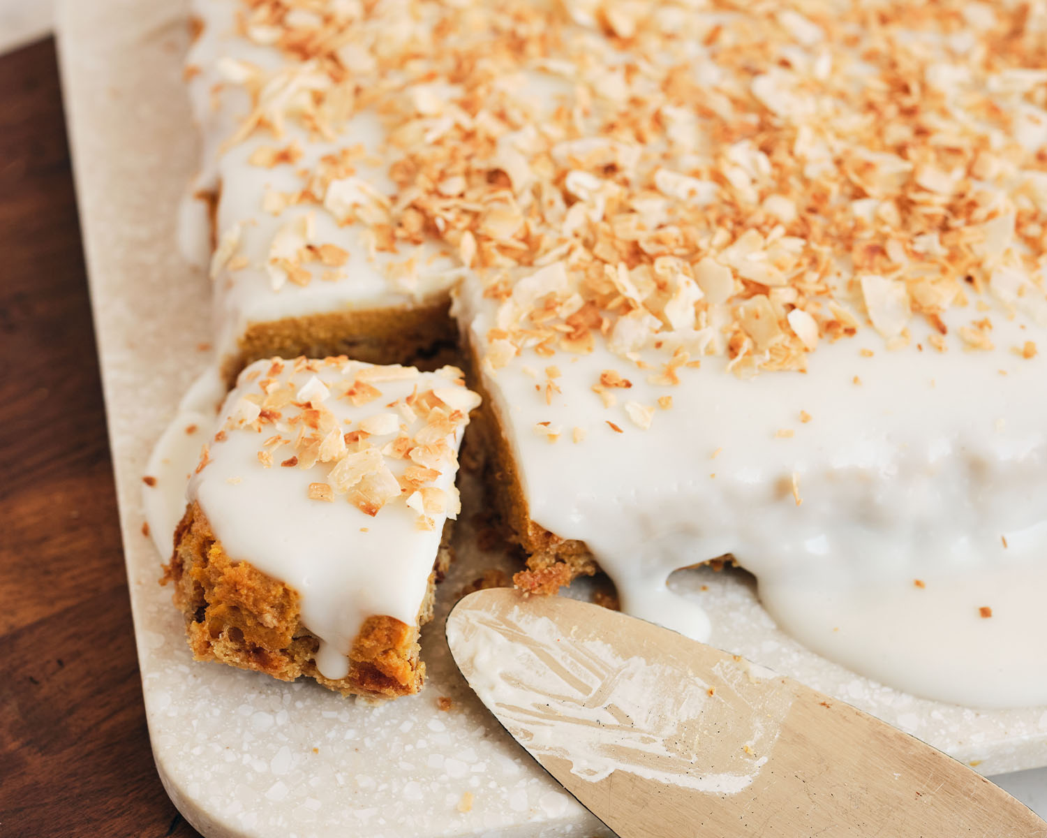 Pumpkin haupia crunch cake