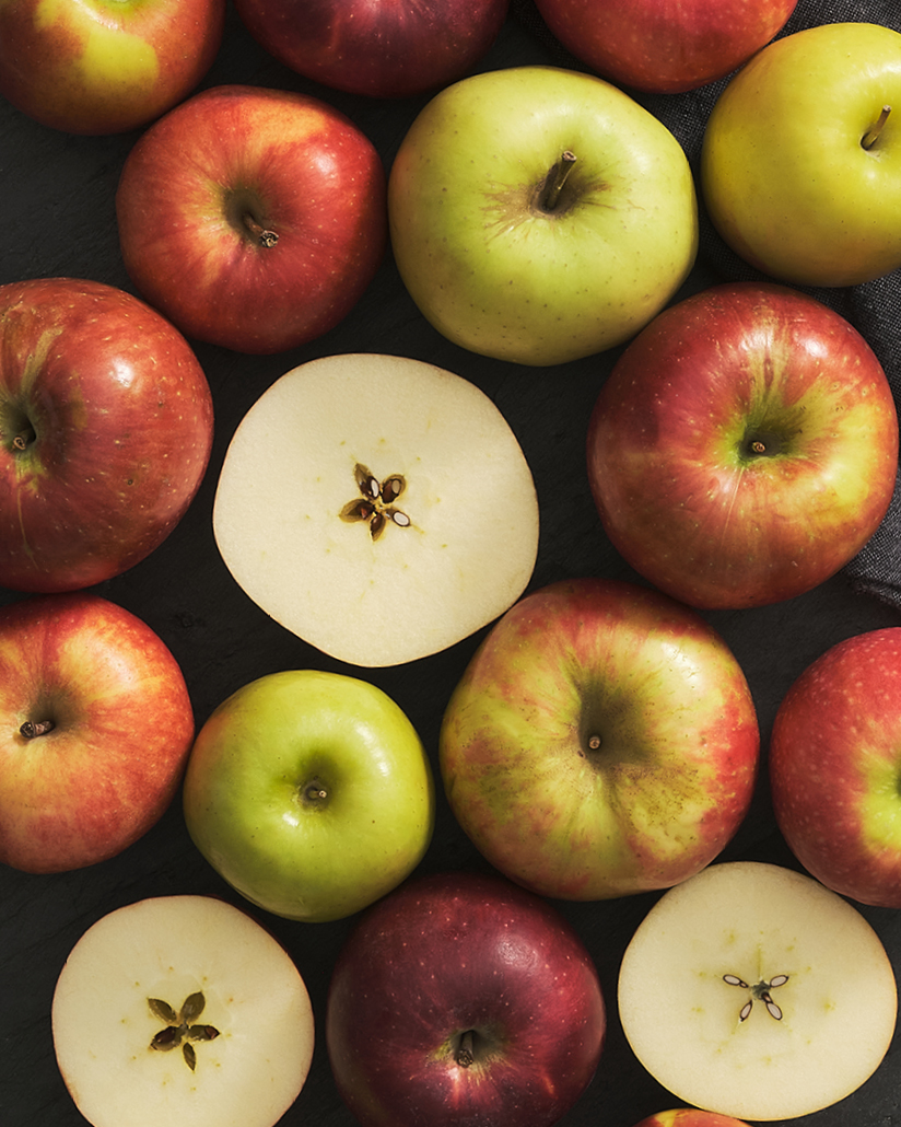 Sliced and Whole Fall Apples