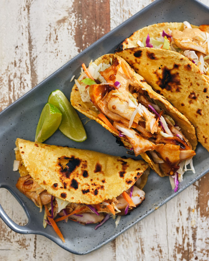 Fish Tacos with Chipotle Cream