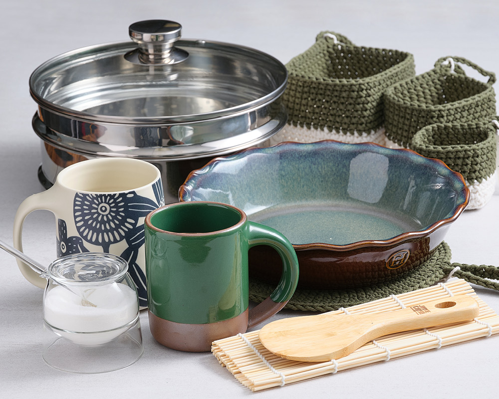 Assortment of kitchen tools and cookware