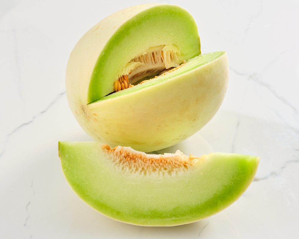 Honeydew with cut melon wedge