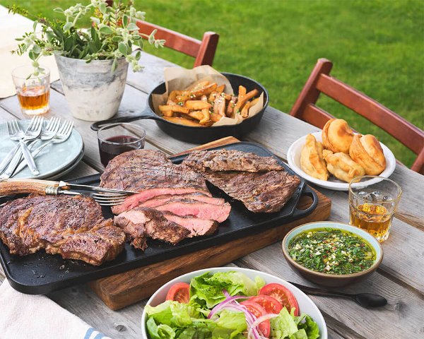 Grilled Steak and Sides